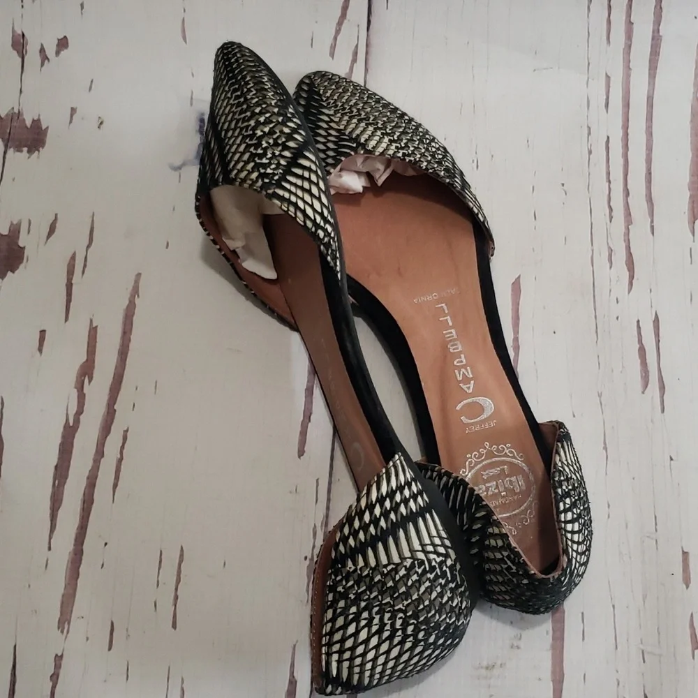 Jeffrey Campbell in live black and gray canvas flats d'orsay woman shoes - Picture 5 of 7